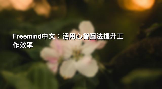Freemind中文：活用心智圖法提升工作效率