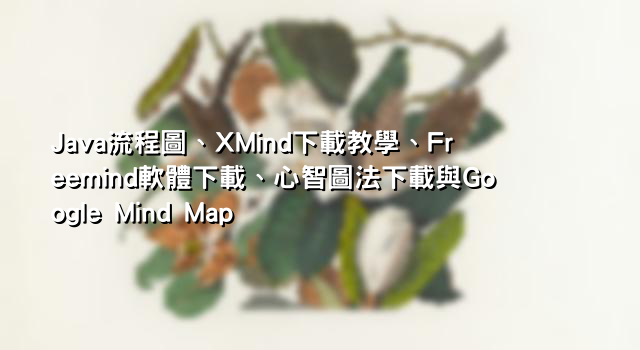 Java流程圖、XMind下載教學、Freemind軟體下載、心智圖法下載與Google Mind Map