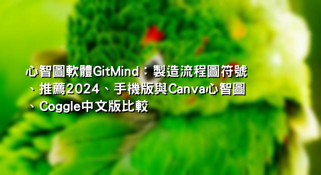 心智圖軟體GitMind：製造流程圖符號、推薦2024、手機版與Canva心智圖、Coggle中文版比較